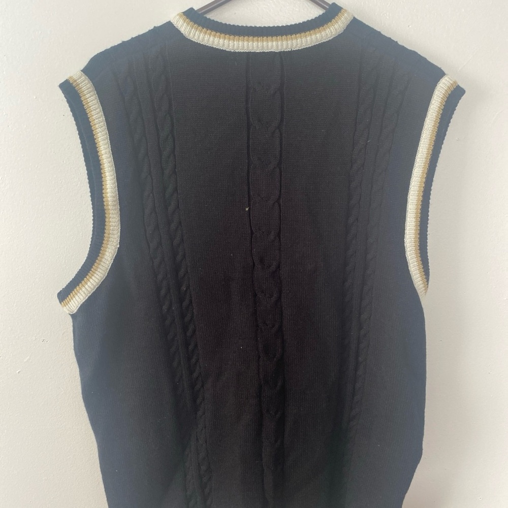 Black Crewneck Sweater with Textured Knit